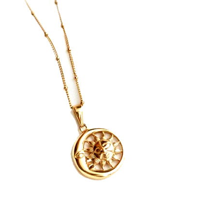 Gold Sun Pendant Necklace